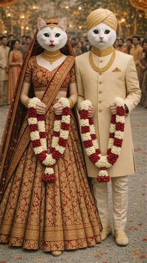 The cat bride and cat groom are getting married | #cat