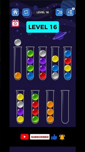 "Ball Sort Puzzle Game | All Levels Walkthrough | Level [16] Full Gameplay"🥎🥎 | #gaming #minigames