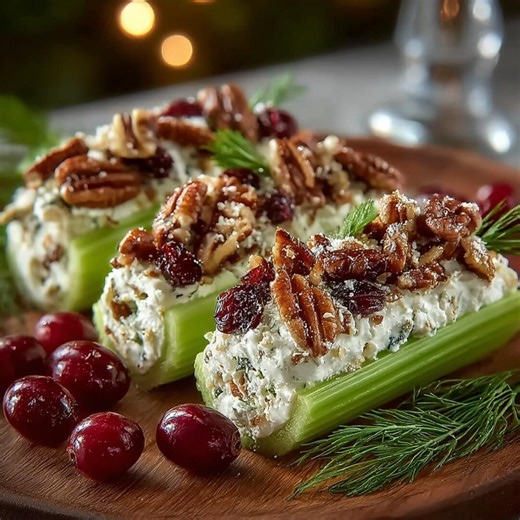 Cranberry Pecan Cream Cheese Stuffed Celery Recipe | Festive No-bake Holiday Appetizer PDF - Etsy