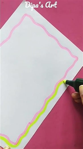 Quick and Easy Border for Project with ONLY 2 Highlighter🤩 #border #borderdesigns #satisfying #short