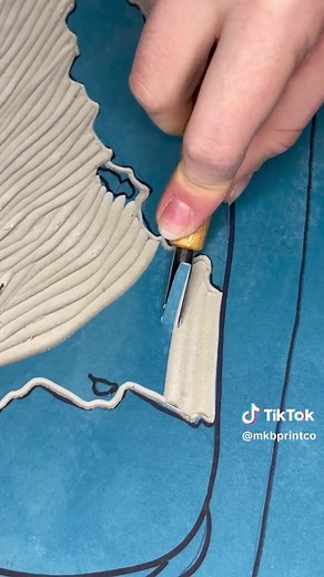 Satisfying Linocut Carving Process