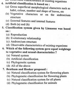 Artificial classification is based on:(a) Gross superficial mo... | Filo