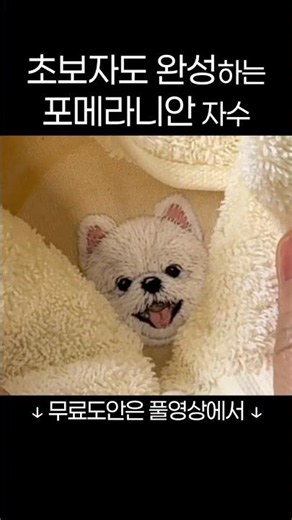 초보자도 완성하는 포메라니안 강아지 자수