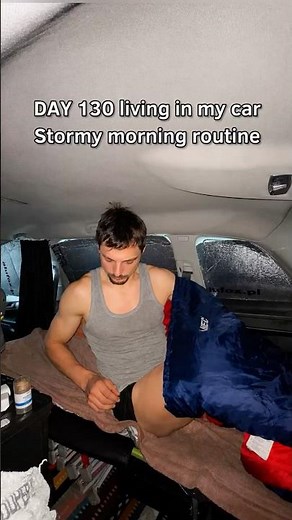 Day 130 Living in My Car… Stormy Morning Routine 🌧️ #carlife #vanlife