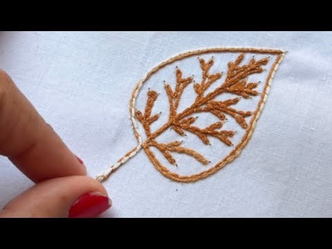 कढ़ाई वाले धागे से पत्ते वाला डिजाइन | Embroidery Thread Sewing Leaf Design | Embroidery Ideas 2026