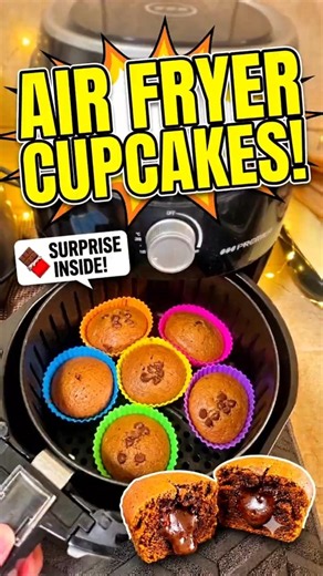 Eggless Chocolate Cupcakes In Air Fryer🧁Easy Cupcake Recipe #shorts #cake #chocolate