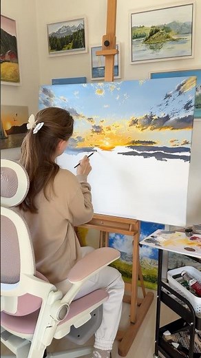 “Sunset Beyond the Mountains” Oil painting, 100 x 80 cm ✨ my website - yuliiahalata.com