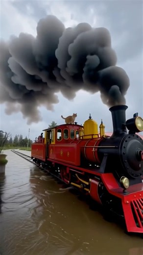 kereta api di atas air😱