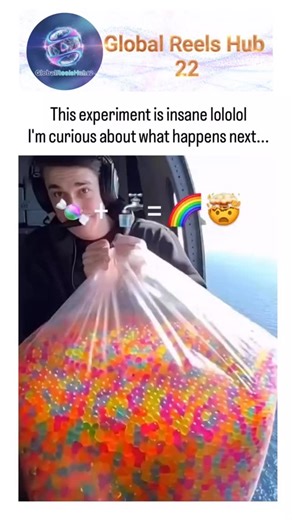 Global Reels Hub on Instagram: "viral video of a helicopter dumping bags of colorful Orbeez (superabsorbent polymer beads) into the ocean, creating a massive rainbow swirl on the water’s surface, captioned in Japanese as a “crazy experiment” that leaves viewers curious about the aftermath. - Replies highlight environmental concerns, with users warning about risks to marine life as Orbeez do not biodegrade and can choke or starve fish and birds by mimicking food; a 2023 study in Environmental Sci