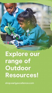 Think BIG! When it comes to Outdoor learning, we recommend that you provide resources and materials that are bigger and much more physically challenging than what you offer inside. Outdoor spaces generally provide more space for physical activity and children will naturally want to explore outdoors using large physical movements. Children will develop cognitively alongside the development of gross motor skills if we provide opportunities for this. Discover our range of Outdoor Learning Resources