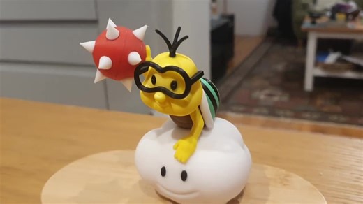 Lakitu Figure With Spiny - 3D Printed Super Mario Statue, Cloud Koopa Decor, Multi-color Super Mario Statue, Nintendo Gamer Gift, Desk Decor - Etsy UK