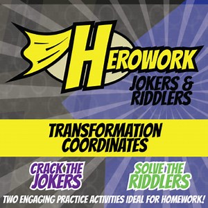 Translation Coordinates Printable Activities - Mystery Pic & Joke Herowork