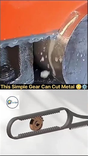 How this Simple Gear Cuts through Solid Metal 🤯⚙️ #mechanical #engineering
