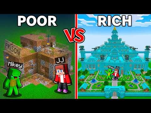 JJ and Mikey Upgrading Prison from POOR to RICH in Minecraft (Maizen)