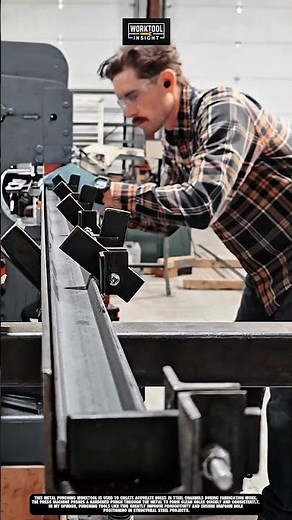 Metal punching worktool that forms precise holes in steel channels for efficiency #worktool