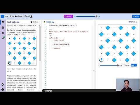 Stanford Code In Place Week 2 Checkerboard Karel