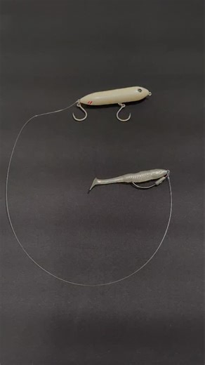 Use a topwater like a popping cork?? What?? 🤨 This comes in handy when fish aren’t committing to topwater. Just tie a leader to the rear hook on the topwater, then add a soft plastic rigged on a jighead or hook. Have you tried this? How’d it work out? If you’re lucky, you can get a fish on both the soft plastic and the topwater!! | Salt Strong