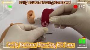 Belly Button Piercing Kit 4Pcs Belly Piercing Gun Kit Includes Disposable Navel Self Piercing Gun with Piercing Needles Belly Button Ring Piercing Clamp and Clean Tools
