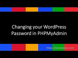 Change WordPress User Password using PHPMyAdmin