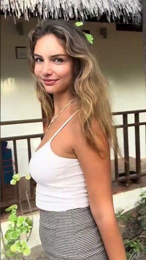 Beautiful model walking barefoot