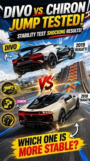 Bugatti Divo vs Chiron 😱 Jump & Stability Test #shorts