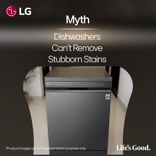 Think dishwashers can't handle stubborn stains? It's time to bust the myth with LG Dishwasher. The TrueSteam function blasts high-temperature steam, killing bacteria and germs. With QuadWash technology, every angle is covered with precision, leaving your utensils sparkling clean. Experience hassle-free and hygienic cleaning. Know more at- https://www.lg.com/in/dishwasher/dfb424fm/ #LGDishwasher #HomeAppliances #DishWasher #DishwashingSimplified #SmartDishwashing #DishwasherMyths #DishwashingTips