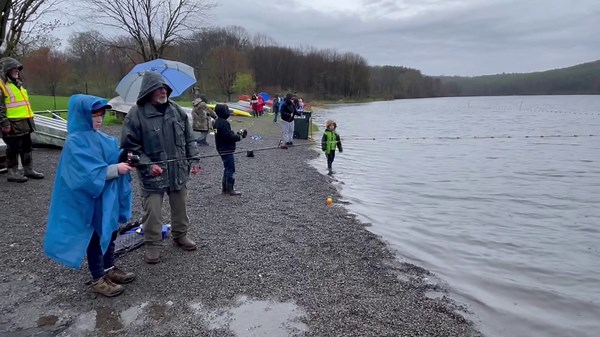 Kids' fishing day carries on in the rain