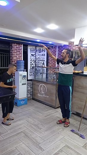 Playful Café Cleaning Challenge with Broom and Dustpan