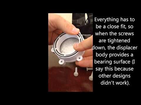 3D Printed Free piston Stirling Engine (running and assembly)
