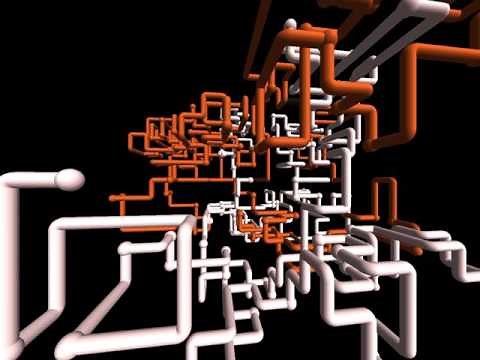 3D pipes Windows XP screensaver 1 hour / Заставка Windows - водопроводные трубы