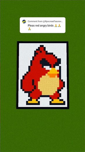 Angry birds Red pixel art #minecraft #shorts