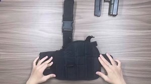 Drop Leg Holster, Tactical Thigh Pistol Gun Holster, Thigh Gun Holsters for Men Women, Airsoft Pistol Holster with Magazine Pouch for Large Medium Glock Pistols (Black -Left)