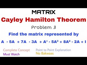 46. Cayley Hamilton Theorem | Complete Concept and Problem 3 | Find a Representative Matrix