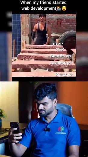CodingBees on Instagram: "When your friend started web development 😂 #codingbees #funny #techindustry"