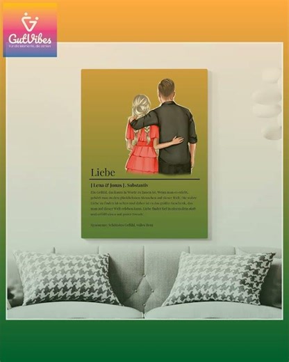Personalisierte Leinwand Definition Liebe Paar – Valentinstag – Personalisiertes Geschenk | Gutvibes