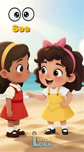 Homophones for Kids | bat–bat, sun–son, see–sea | Little Lora Learns #shorts