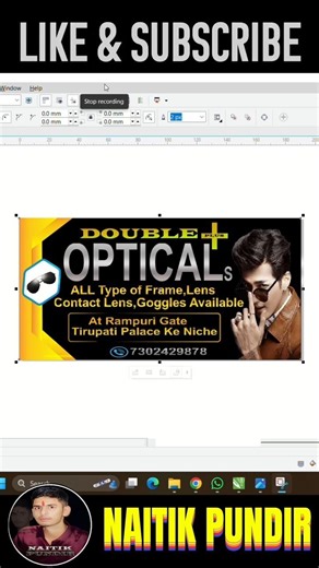 A Optical Shop Banner Made By Naitik Pundir In Coreldraw #shorts #viral