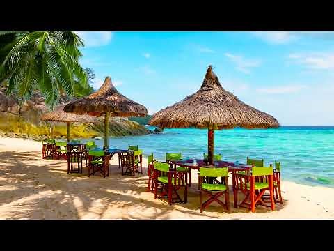 Bossa Nova: Outdoor Seaside Cafe Ambience ☕ Cafe Jazz Music, Ocean Wave Sounds for Deep Sleep, Relax