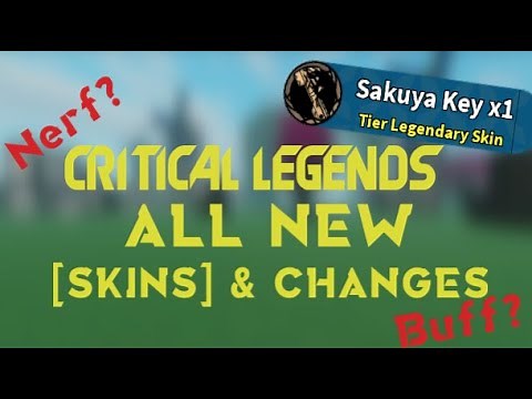All NEW SKINS & CHANGES Critical Legends SKINS Update | Roblox
