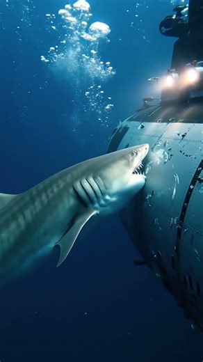 Giant Shark Attacks Submarine in the Deep Sea 😳 Real Footage #shorts
