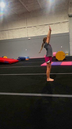 Adalyne is getting ready for comp cheer 👏📣 good job girl!!!! | Alma Tumbling and Athletics