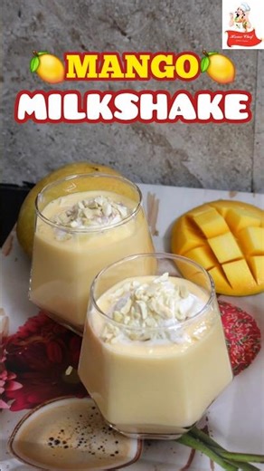 Summer Special Mango Milkshake🍋 Easy & quick Recipe #mango #milkshake #mango #mangorecipe #shorts