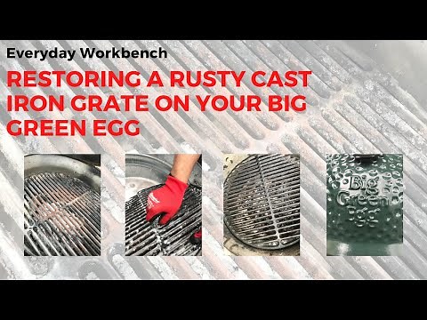 Cleaning rust from a cast iron bbq grill grate and how to season your cast iron grill grate.