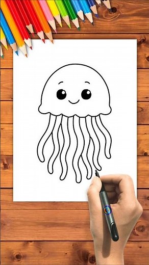 How to Draw a Cute Jellyfish | Easy Drawing Tutorial for Kids #drawing #drawinglessons