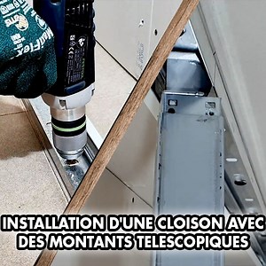 installation d'une cloison en 17 minutes avec des montants télescopiques ! (pose sanitaires) | Make in France