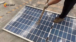 Removing solar panel frames by hand is slow, labor-intensive, and inconsistent. With a solar panel frame removal machine, the process becomes faster, safer, and far more efficient. This machine can be customized for different needs: • Frame removal only: suitable for both single-glass and double-glass solar panels. • Frame junction box removal: applicable to single-glass panels where the junction box is located at one end. 📩 Contact us for details and customized solutions. | Suny Machinery