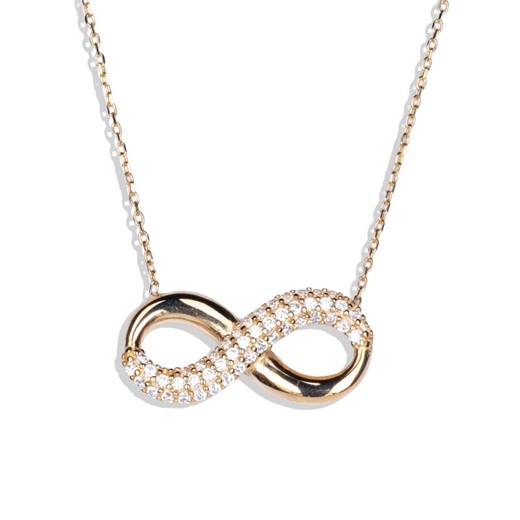 Gold Infinity Necklace, Double Loop Pendant With CZ Stones, 14K Solid Gold Love Symbol Necklace, Elegant Dainty Jewelry Gift - Etsy UK