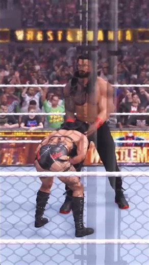 WWE 2K25 ROMAN REIGNS vs RHEA RIPLEY STEEL CAGE MATCH 🔥 WrestleMania 41 1.6 #shorts