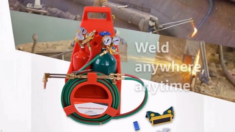 Oxygen Acetylene Welding Torch Kit, Professional Portable Welding Brazing Cutting Torch Kit Long Pipe Brass Nozzle Welding with Pressure Gauge and Gauge Oxy Acetylene, from US Fast Arrival