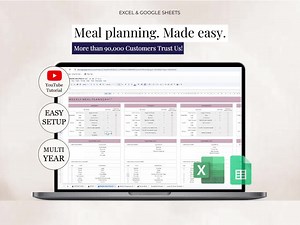 Weekly Meal Planner Spreadsheet Google Sheets & Excel Digital Template Automated Shopping List Food Prep Printable Digital Meal Planner - Etsy Australia